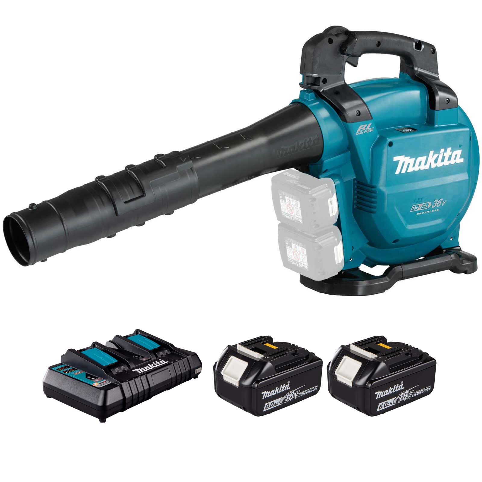 Makita DUB363 Twin 18v LXT Cordless Brushless Blower 2 x 6ah Li-ion Battery Charger
